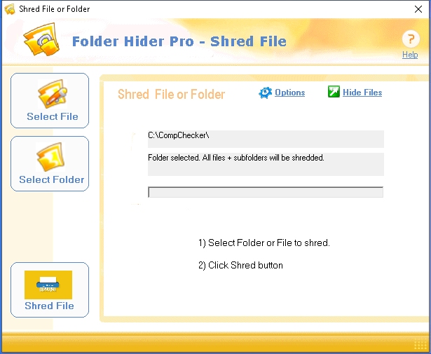 Hide Folder File Shredder
